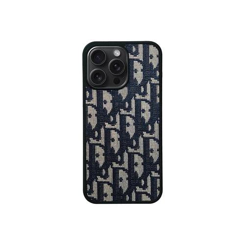Coque iPhone Décor Tissé Bleu Foncé