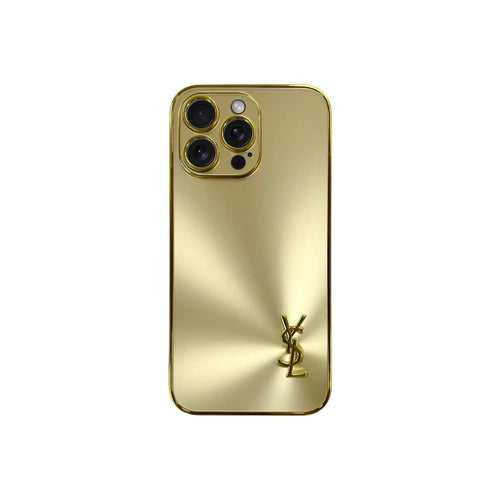 Coque iPhone YSL Or métal