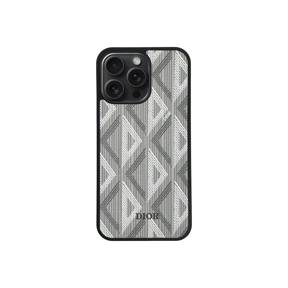 Coque iPhone Décor Tissé Gris Claire