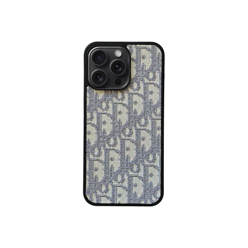 Coque iPhone Décor Tissé Bleu Claire